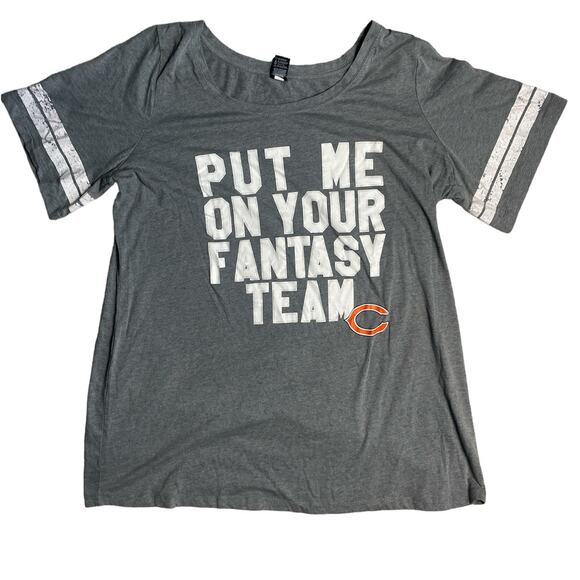 Chicago‎ Bears Plus Gray Scoop Neck Fantasy Football Sleep Shirt Size 22/24 - Picture 1 of 8